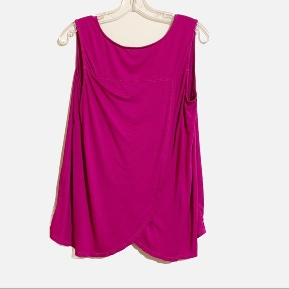 Three Dots Sleeveless V-Neck Fuchsia Tank Top Tunic Blouse. Size Small - Picture 2 of 8